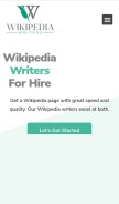 How hirewikipediawriters.com looks like on a mobile device such as an iPhone.
