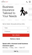 How hiscox.com looks like on a mobile device such as an iPhone.