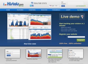 How histats.com looks like on a tablet such as an iPad.