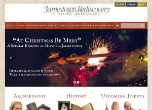How historicjamestowne.org looks like on a tablet such as an iPad.