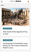 How historyextra.com looks like on a mobile device such as an iPhone.