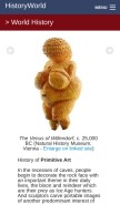 How historyworld.net looks like on a mobile device such as an iPhone.