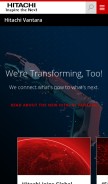 How hitachivantara.com looks like on a mobile device such as an iPhone.