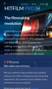 How hitfilm.com looks like on a mobile device such as an iPhone.