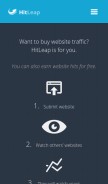 How hitleap.com looks like on a mobile device such as an iPhone.