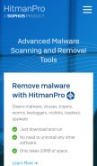 How hitmanpro.com looks like on a mobile device such as an iPhone.