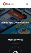 How hivelabstech.com looks like on a mobile device such as an iPhone.