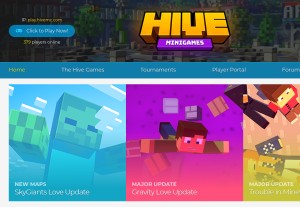 How hivemc.com looks like on a tablet such as an iPad.