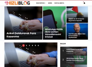 How hizliblog.com looks like on a tablet such as an iPad.
