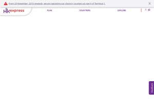 How hkexpress.com looks like on a tablet such as an iPad.