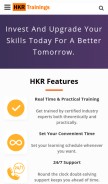 How hkrtrainings.com looks like on a mobile device such as an iPhone.