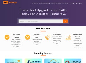 How hkrtrainings.com looks like on a tablet such as an iPad.