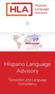 How hlatranslations.com looks like on a mobile device such as an iPhone.