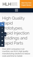 How hlhprototypes.com looks like on a mobile device such as an iPhone.