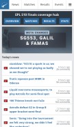 How hltv.org looks like on a mobile device such as an iPhone.
