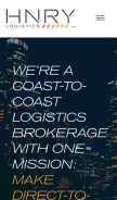 How hnrylogistics.com looks like on a mobile device such as an iPhone.