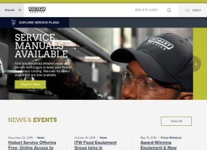 How hobartservice.com looks like on a tablet such as an iPad.