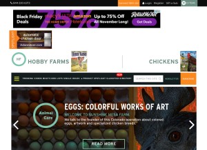 How hobbyfarms.com looks like on a tablet such as an iPad.