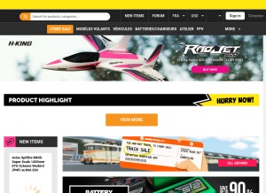 How hobbyking.com looks like on a tablet such as an iPad.