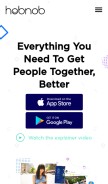 How hobnob.io looks like on a mobile device such as an iPhone.