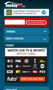 How hockeydb.com looks like on a mobile device such as an iPhone.