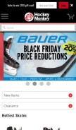 How hockeymonkey.com looks like on a mobile device such as an iPhone.