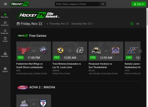 How hockeytv.com looks like on a tablet such as an iPad.