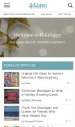 How holidappy.com looks like on a mobile device such as an iPhone.