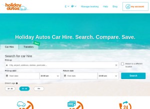 How holidayautos.com looks like on a tablet such as an iPad.