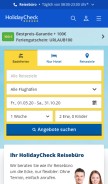 How holidaycheck.ch looks like on a mobile device such as an iPhone.
