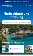 How holidaycheck.de looks like on a mobile device such as an iPhone.