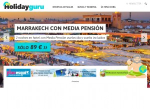How holidayguru.es looks like on a tablet such as an iPad.