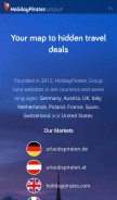 How holidaypirates.group looks like on a mobile device such as an iPhone.