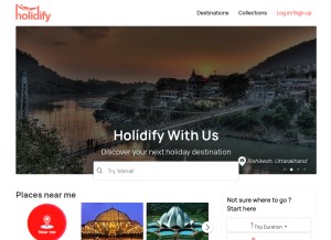 How holidify.com looks like on a tablet such as an iPad.