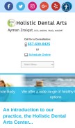 How holisticdentalarts.com looks like on a mobile device such as an iPhone.