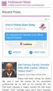 How hollywoodmask.com looks like on a mobile device such as an iPhone.