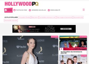 How hollywoodpq.com looks like on a tablet such as an iPad.