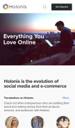 How holonis.com looks like on a mobile device such as an iPhone.