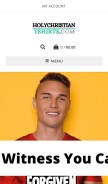 How holychristiantshirts.com looks like on a mobile device such as an iPhone.