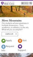 How holycross.edu looks like on a mobile device such as an iPhone.
