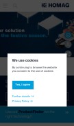 How homag.com looks like on a mobile device such as an iPhone.