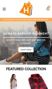 How homansbargainbasement.com looks like on a mobile device such as an iPhone.