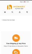 How homary.com looks like on a mobile device such as an iPhone.