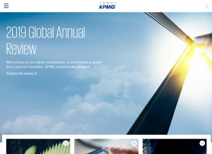 How home.kpmg looks like on a tablet such as an iPad.