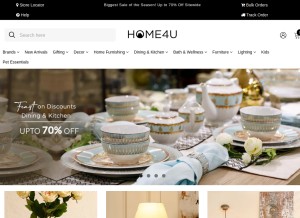 How home4u.in looks like on a tablet such as an iPad.