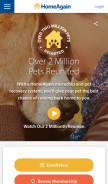 How homeagain.com looks like on a mobile device such as an iPhone.