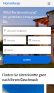 How homeaway.at looks like on a mobile device such as an iPhone.