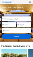 How homeaway.lk looks like on a mobile device such as an iPhone.