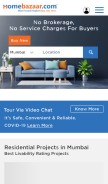 How homebazaar.com looks like on a mobile device such as an iPhone.