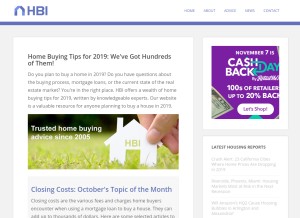 How homebuyinginstitute.com looks like on a tablet such as an iPad.